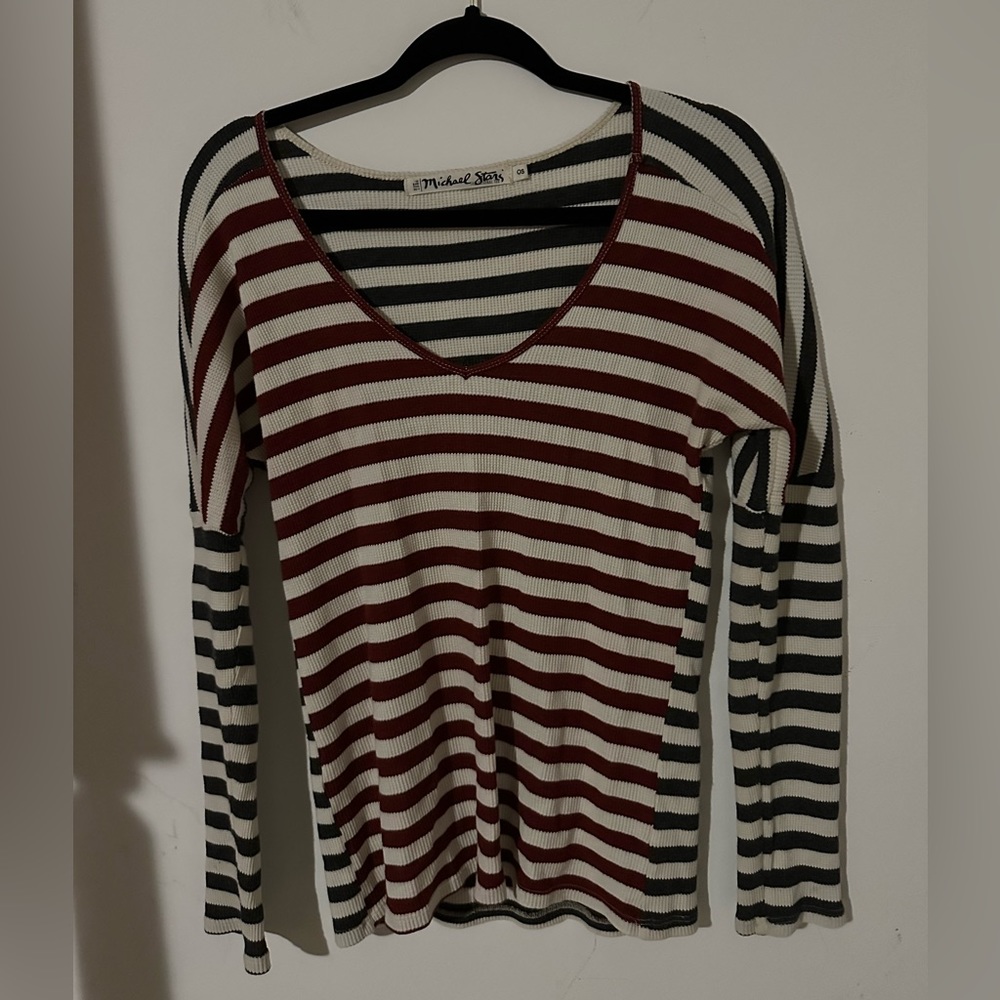 Michael Stars Women’s Waffle Knit Striped Top